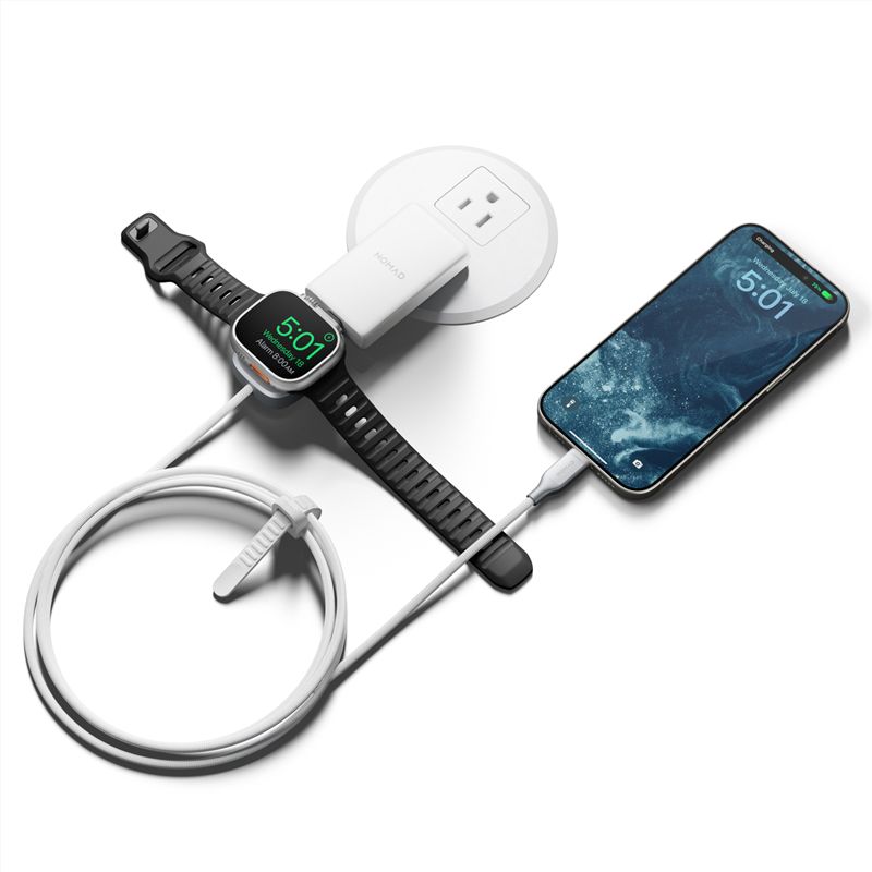 Cablu universal de incarcare Nomad pentru Apple Watch, 1.5m, alb